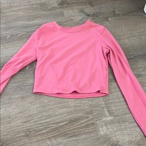 Pink: cropped long sleeve